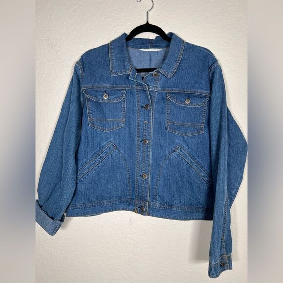 Woolrich Classic Blue Denim Jacket 🔥 excellent condition 🔥 stretch 🔥 XL - Picture 1 of 10